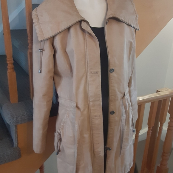 DANIER leather Camel Colour Coat- Women's Size Small - Picture 4 of 13